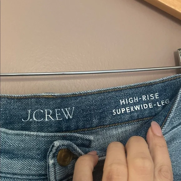 J.Crew High Rise Super Wide Leg Light Washed Size 29 - Picture 7 of 11
